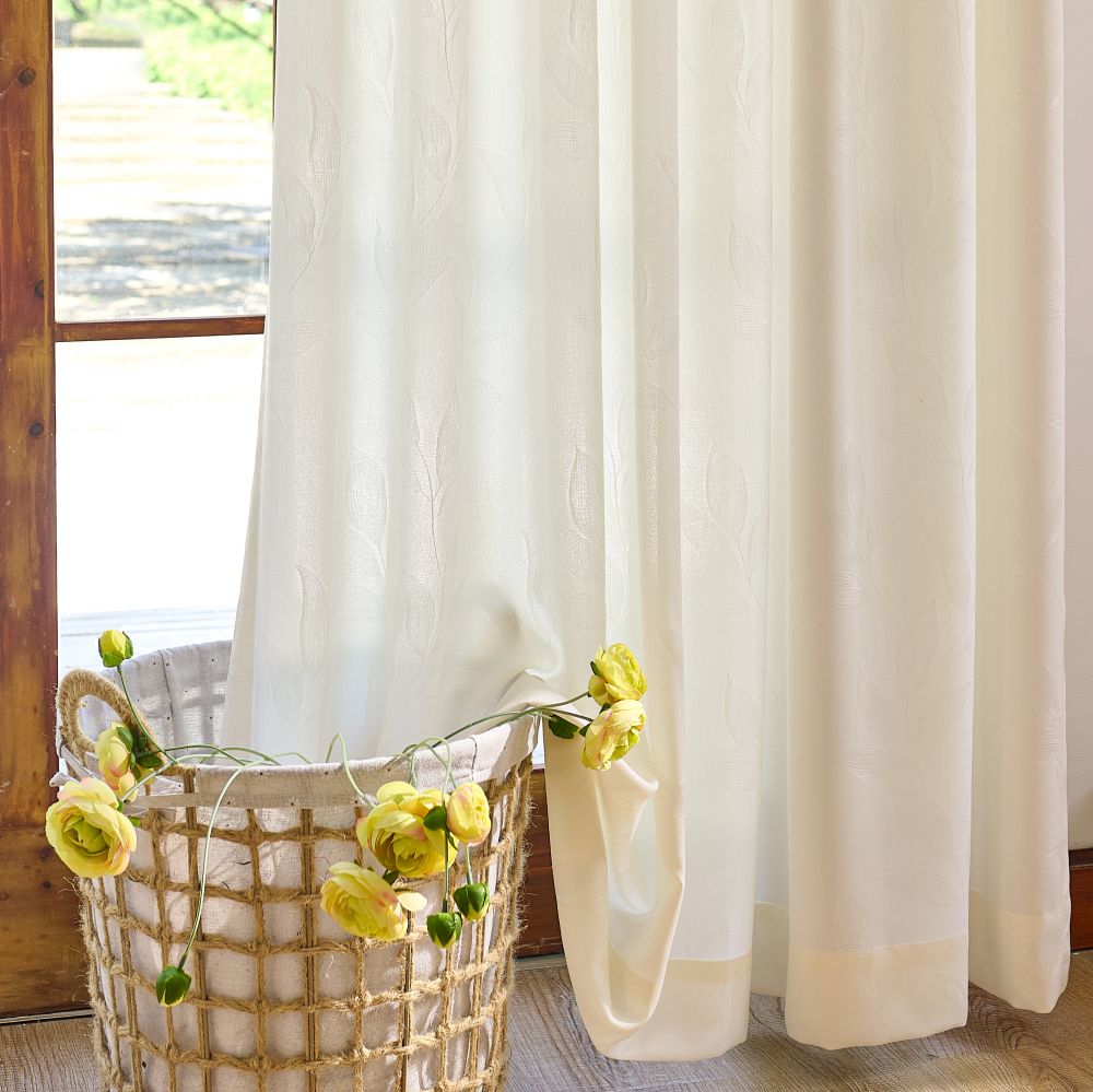 Ivy Vine Leaf Cotton Sheer Curtains