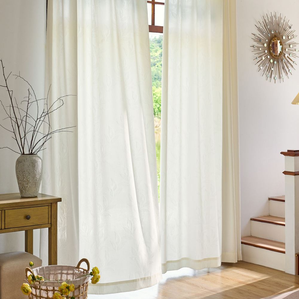 Ivy Vine Leaf Cotton Sheer Curtains