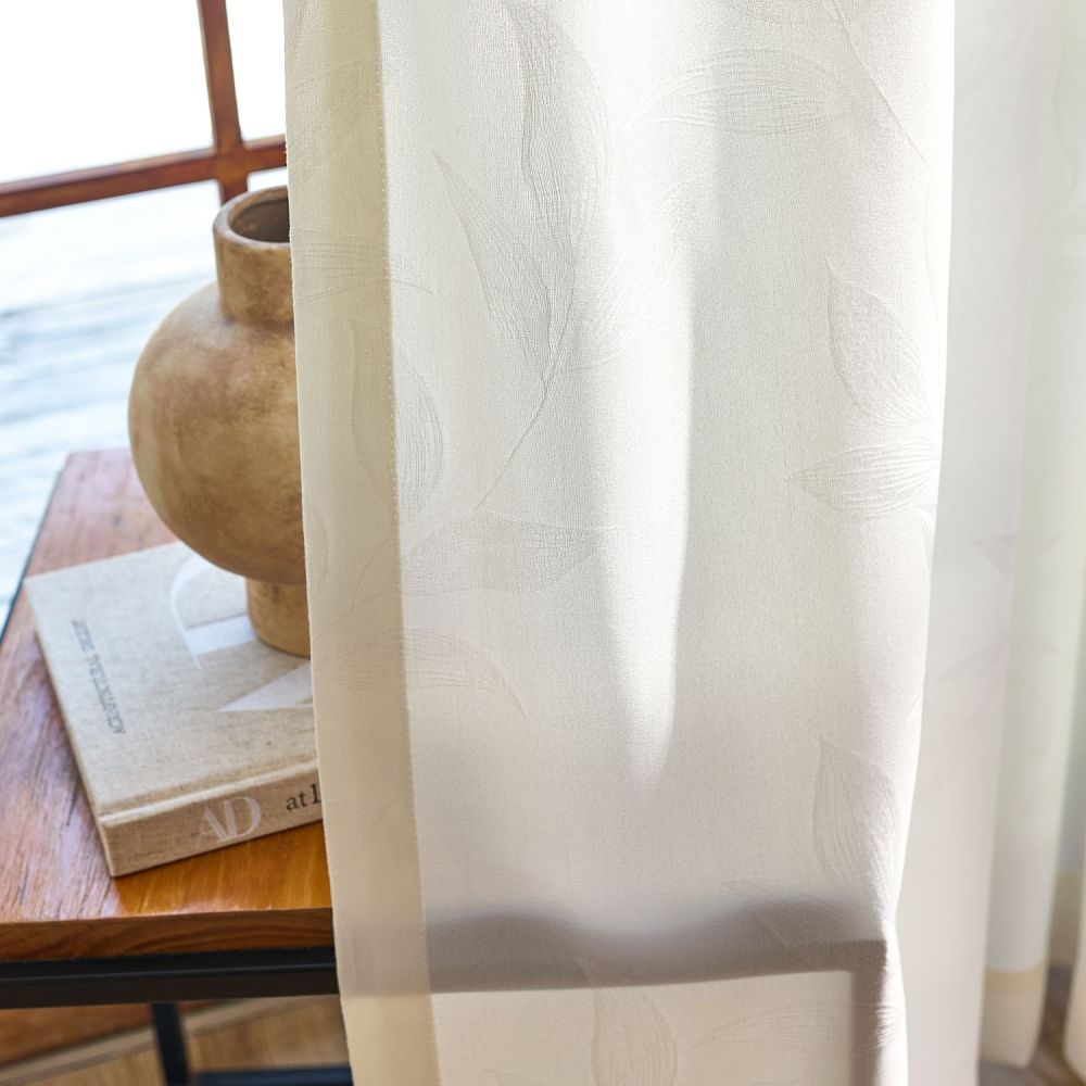 Ivy Vine Leaf Cotton Sheer Curtains