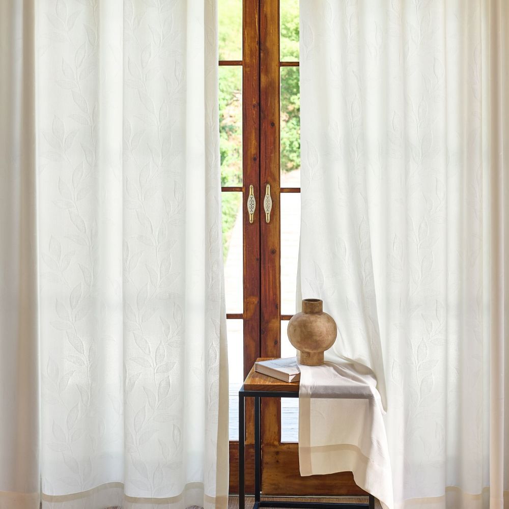 Ivy Vine Leaf Cotton Sheer Curtains
