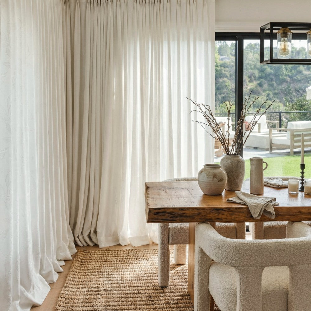 Ivy Vine Leaf Cotton Sheer Curtains