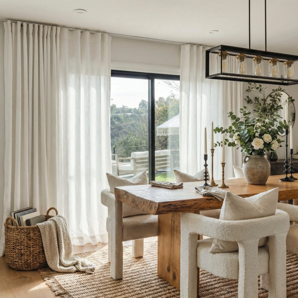 Ivy Vine Leaf Cotton Sheer Curtains