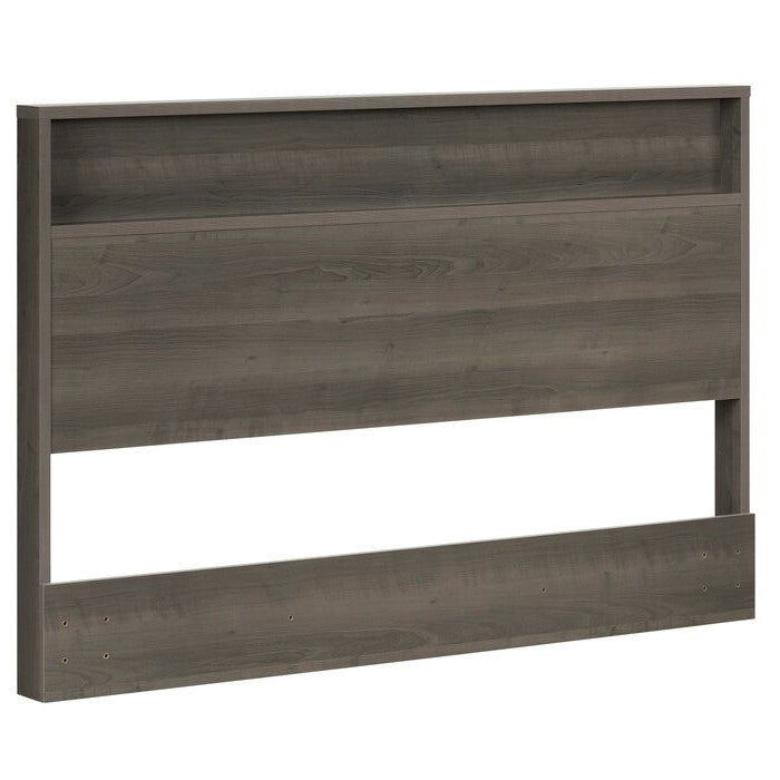 Full/Queen Size Modern Grey Storage Bookcase Panel Headboard-0