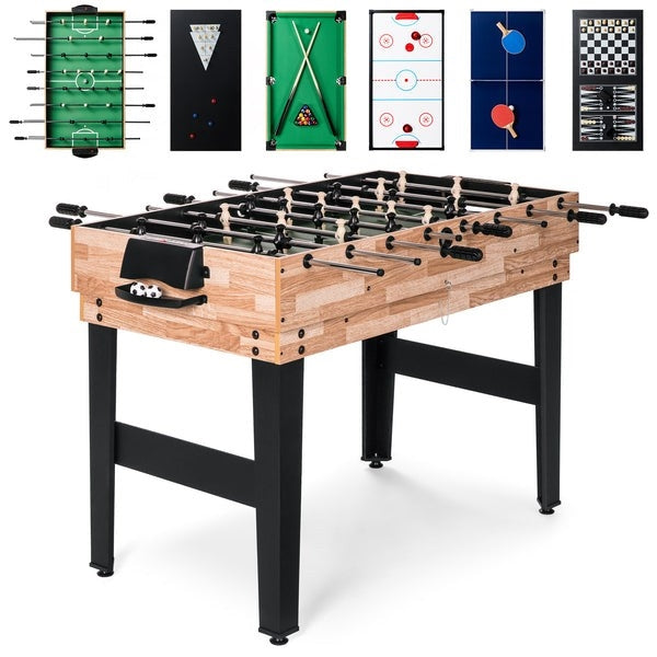 10-in-1 Combo Game Room Table Set Pool, Foosball, Ping Pong, Chess-0