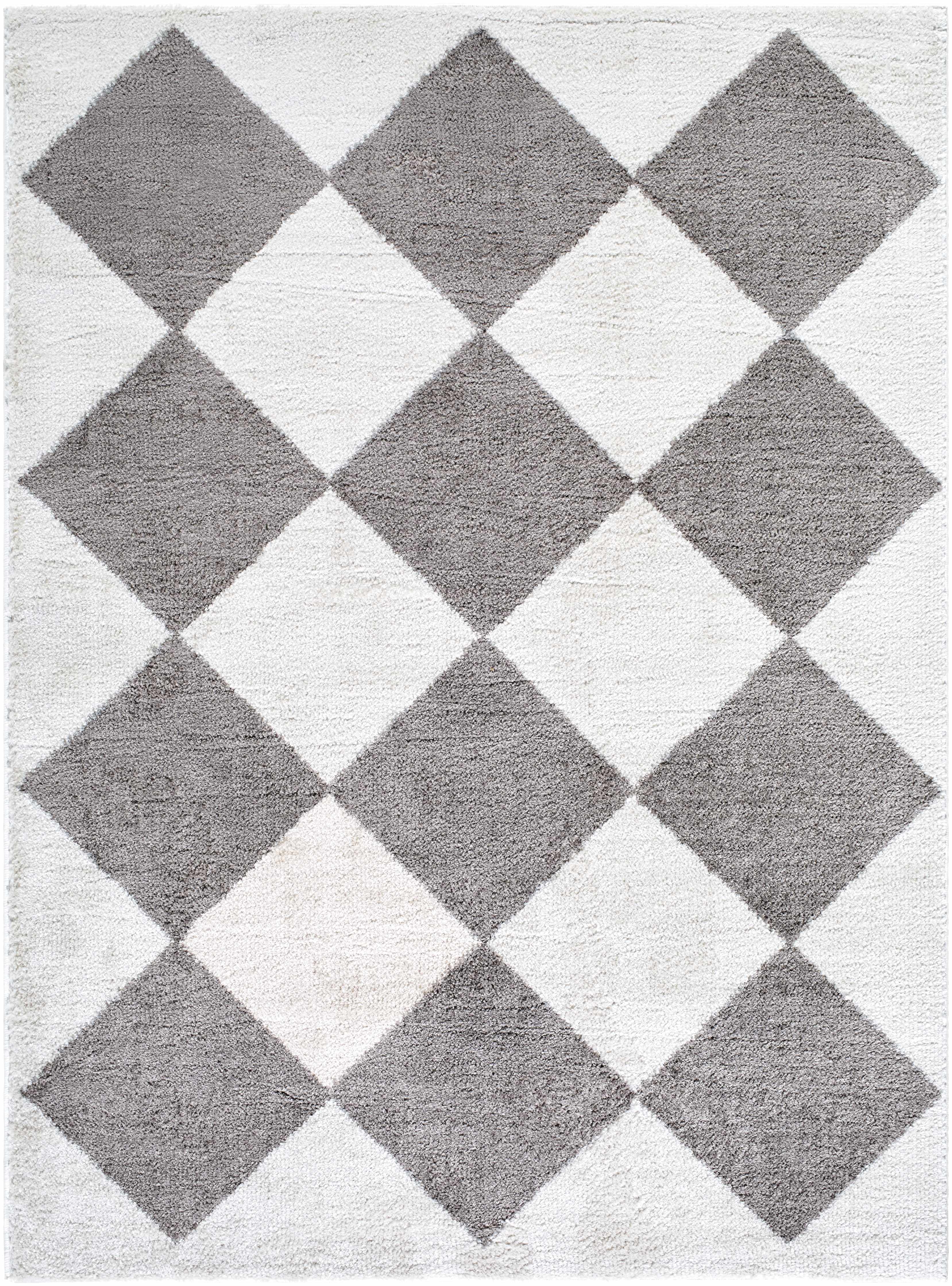 Arilla Diamond Checkered Washable Area Rug-0