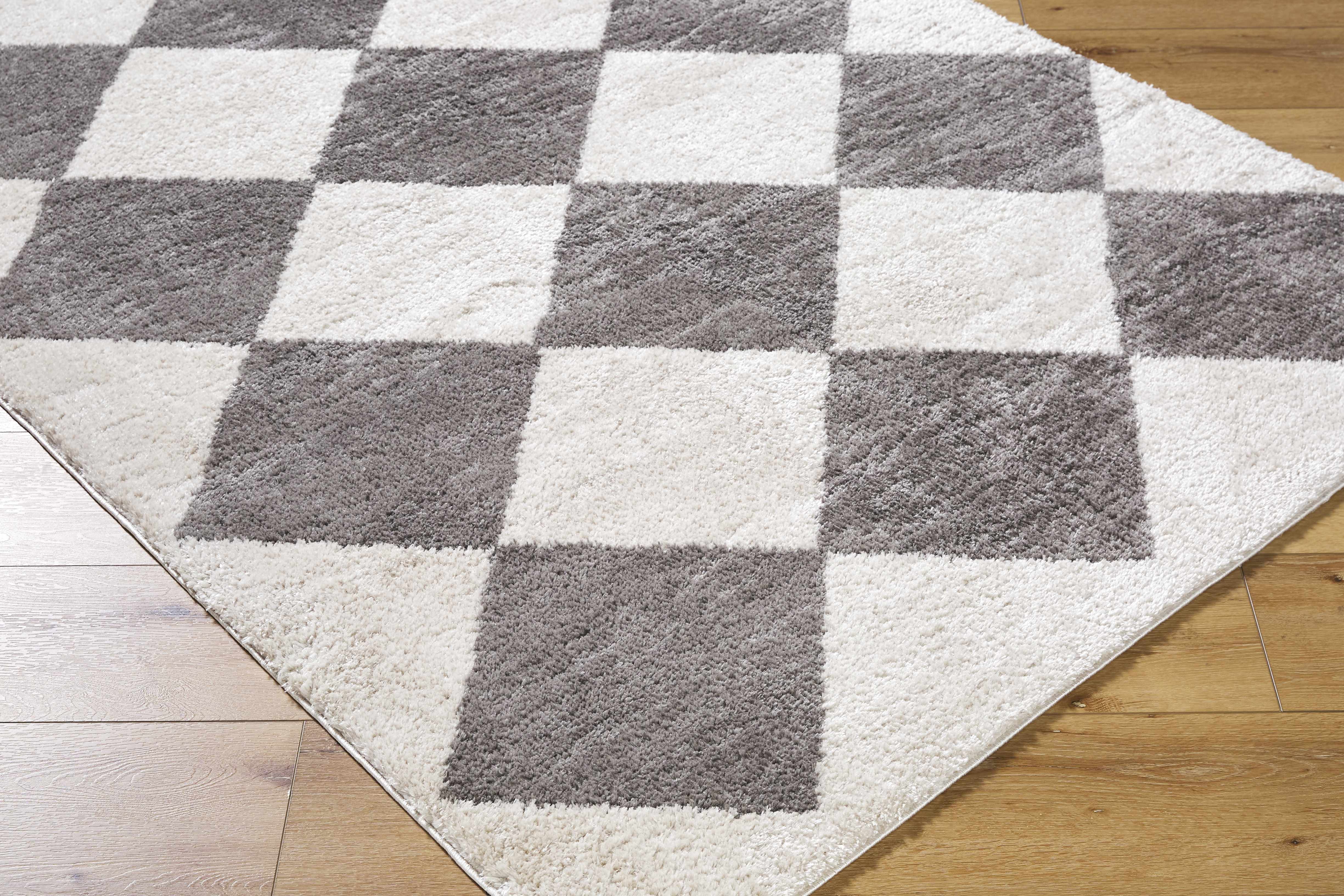 Arilla Diamond Checkered Washable Area Rug-4