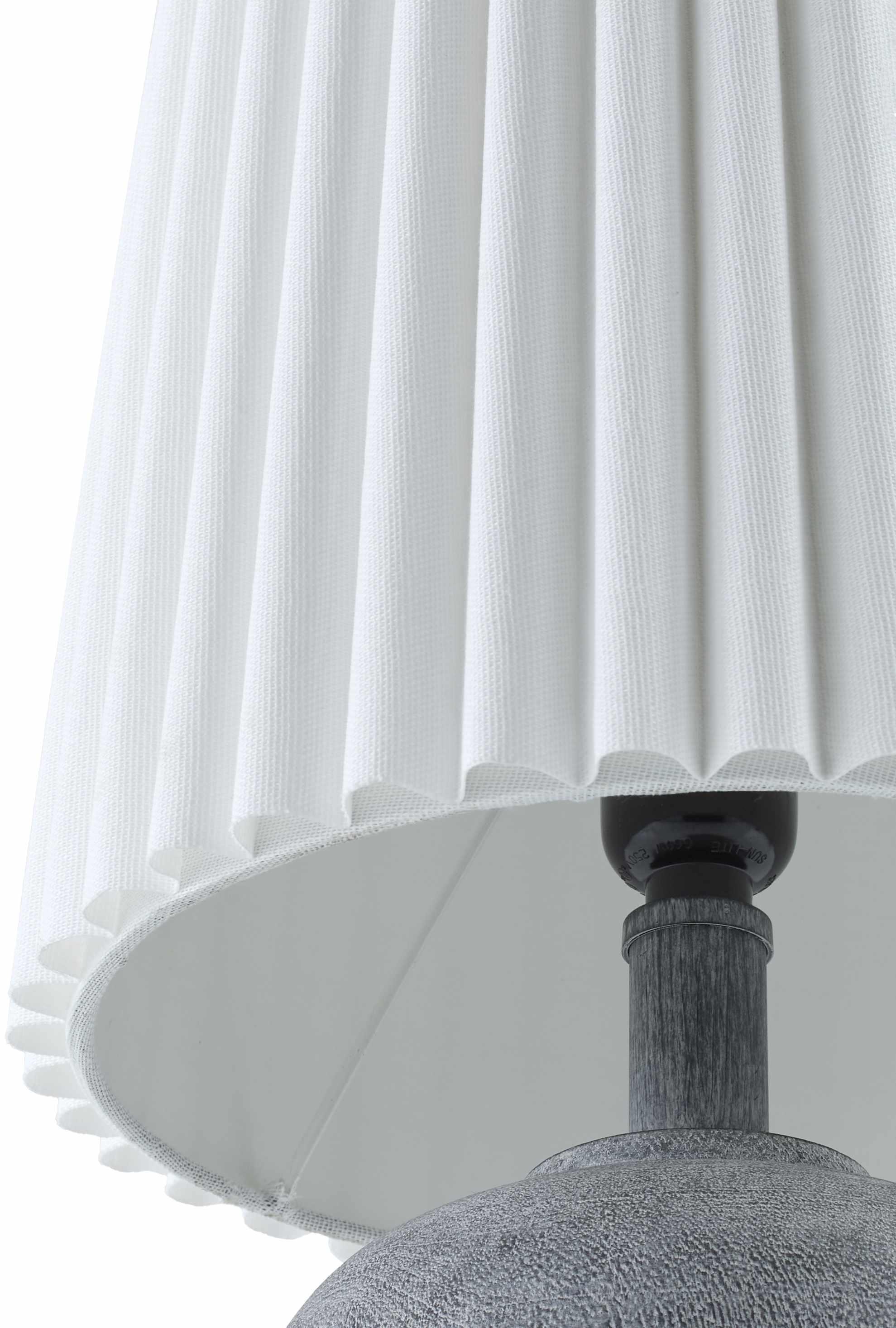 Jaltomate Gray Ribbed Table Lamp - PRHOMZ