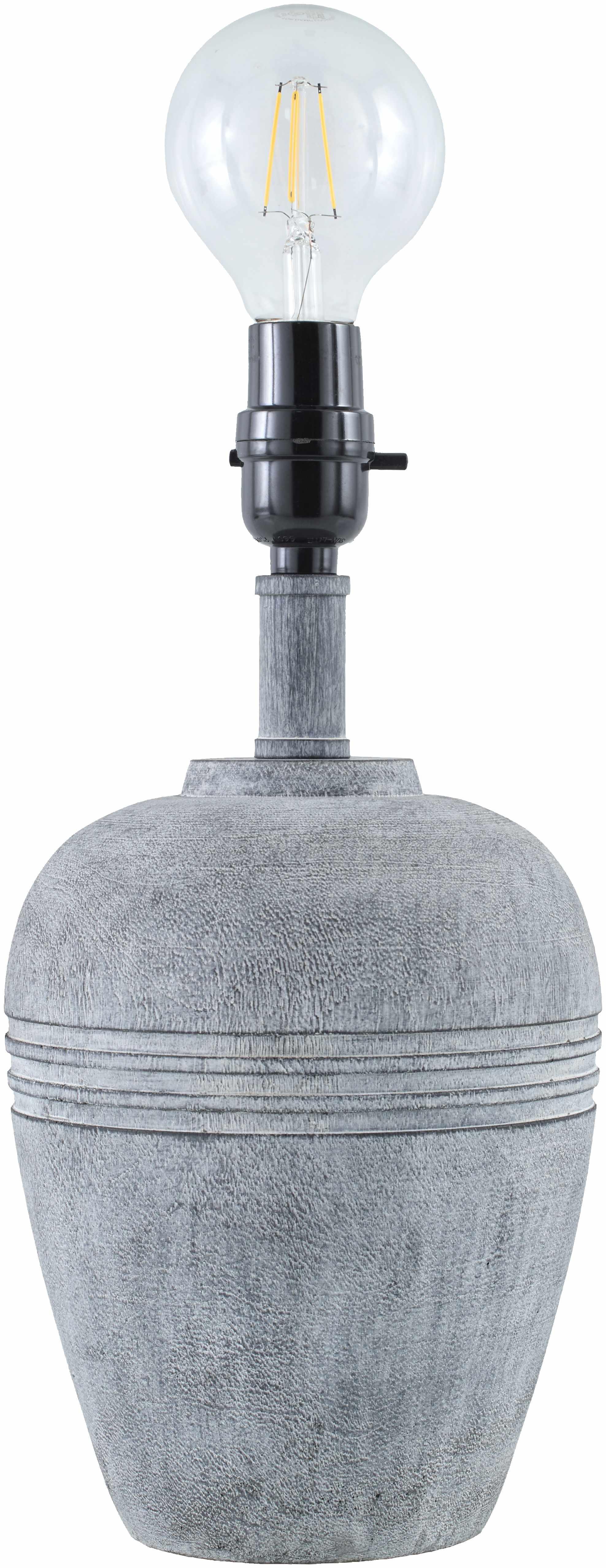 Jaltomate Gray Ribbed Table Lamp - PRHOMZ