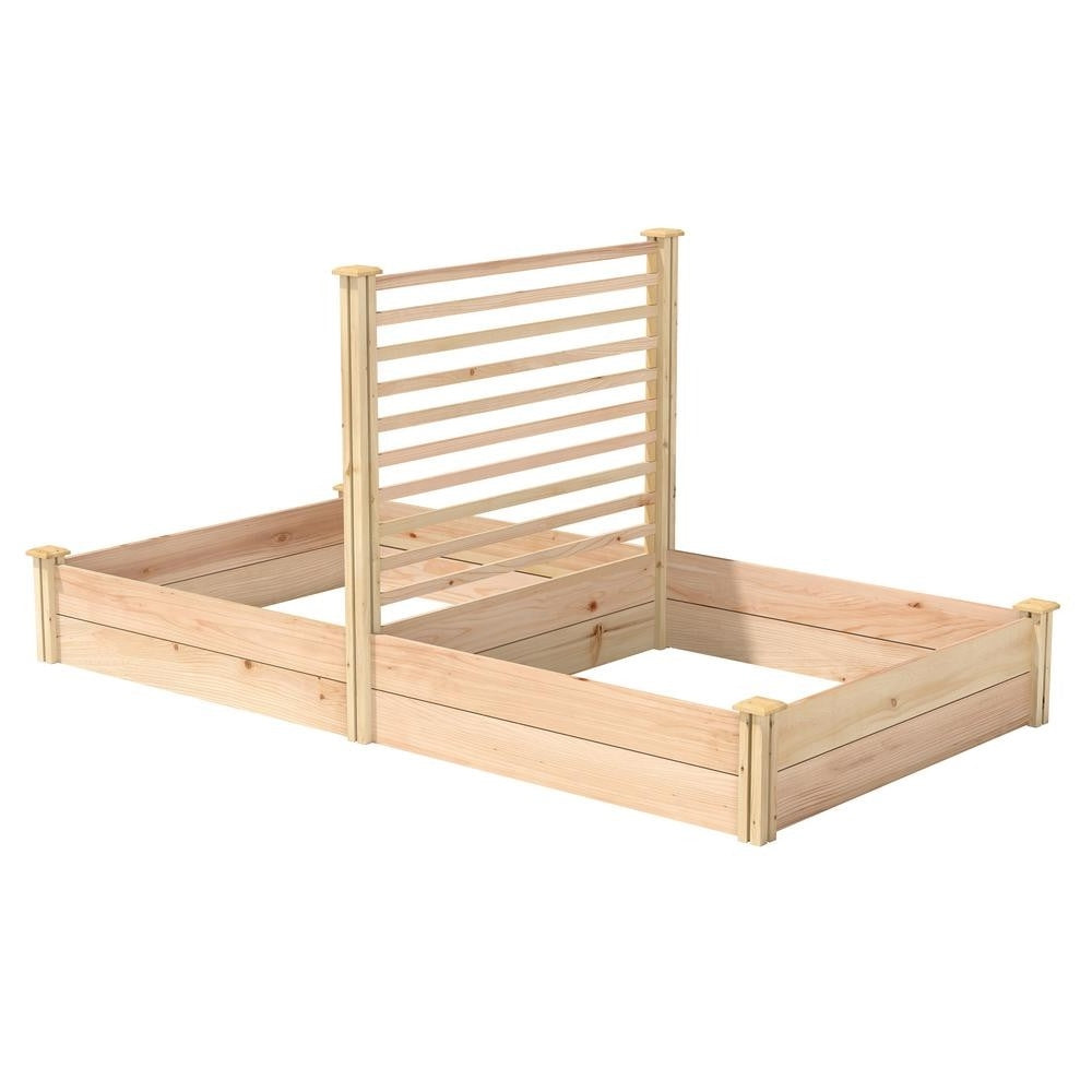 4 ft x 8 ft Cedar Wood Raised Garden Bed with Trellis - Made in USA-0