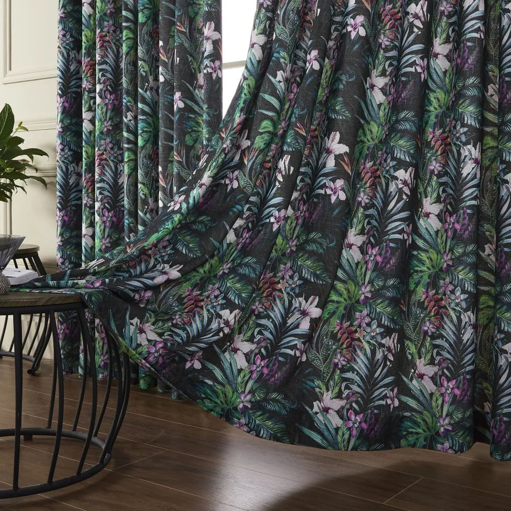 Jonah Green Fancy Garden Printed Curtains