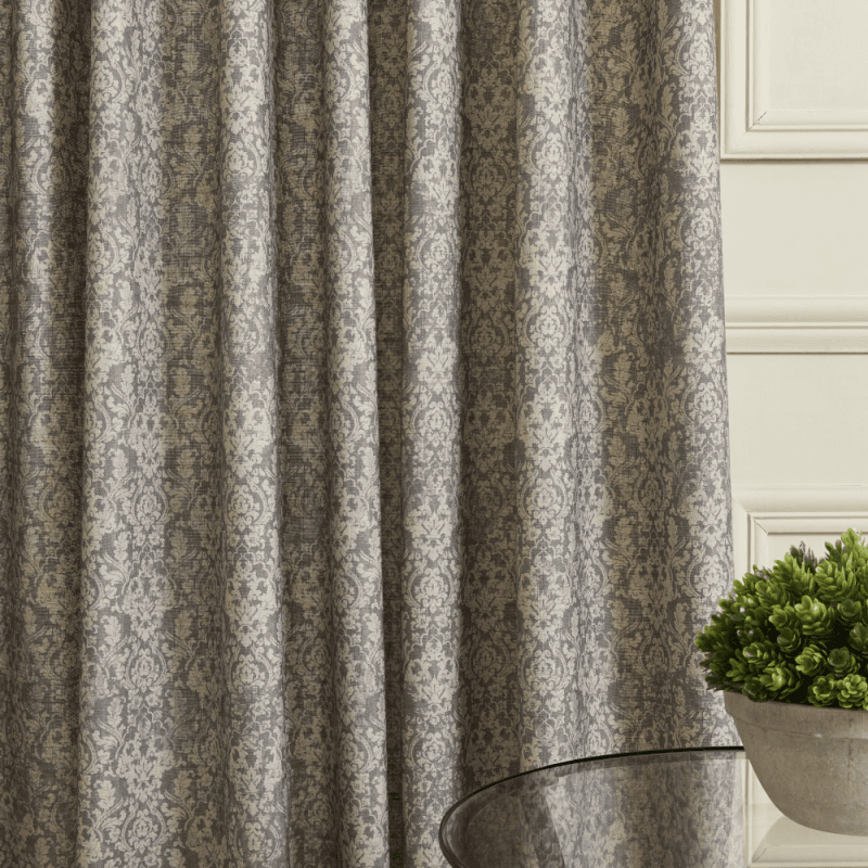 Josephine Printed Damask Linen Custom Curtains