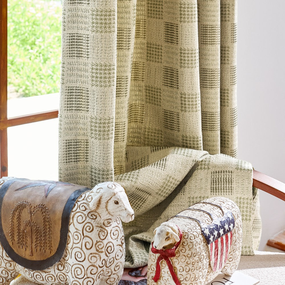 Juniper Woven Textured Plaid Curtains