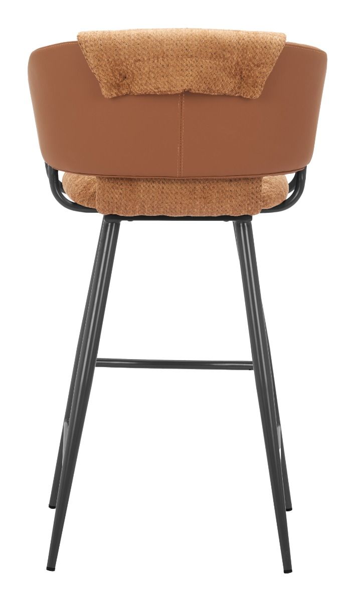 Juno Brown Faux Leather Barstool 2PC