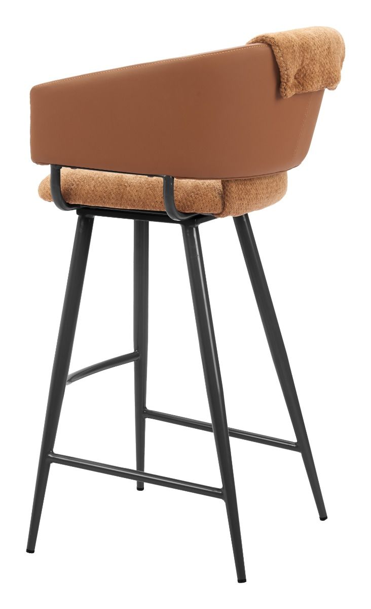 Juno Brown Faux Leather Barstool 2PC