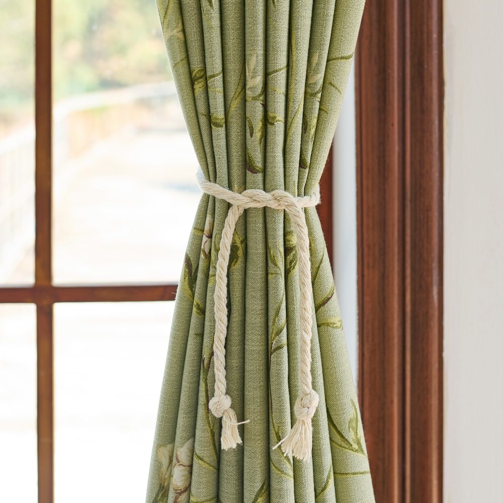 Jussi Pastoral Style Sage Floral Curtains