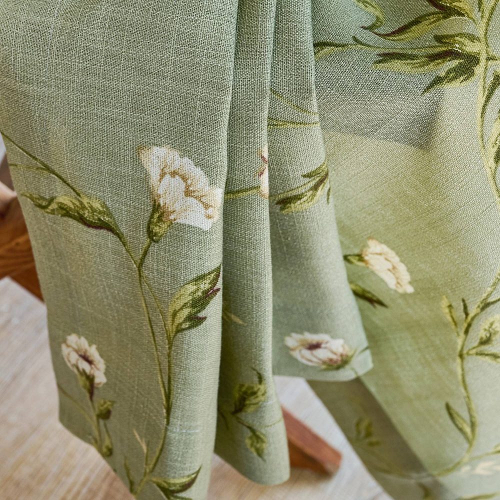 Jussi Pastoral Style Sage Floral Curtains