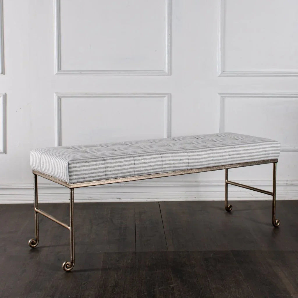 Justin White Fabric Bedroom Bench