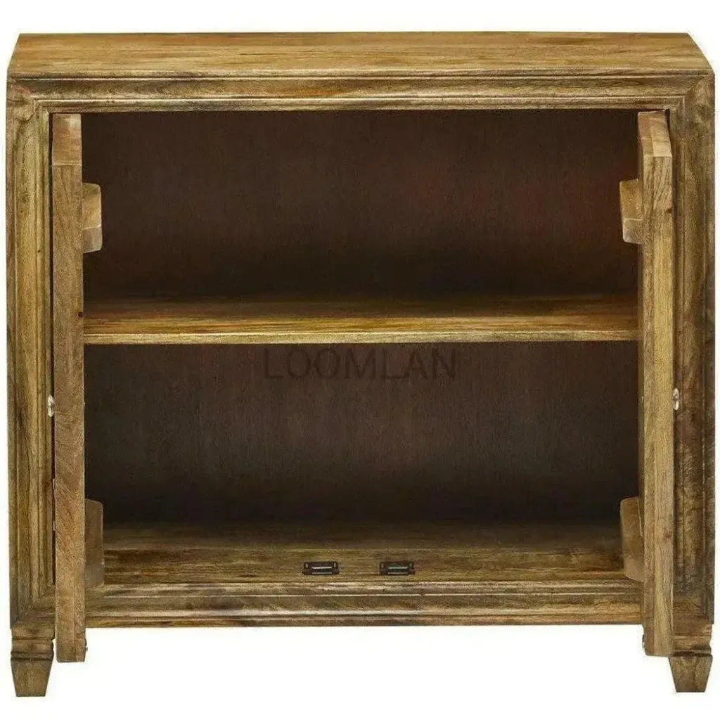 Juvira Reclaimed Wood Silver Doors Accent Cabinet