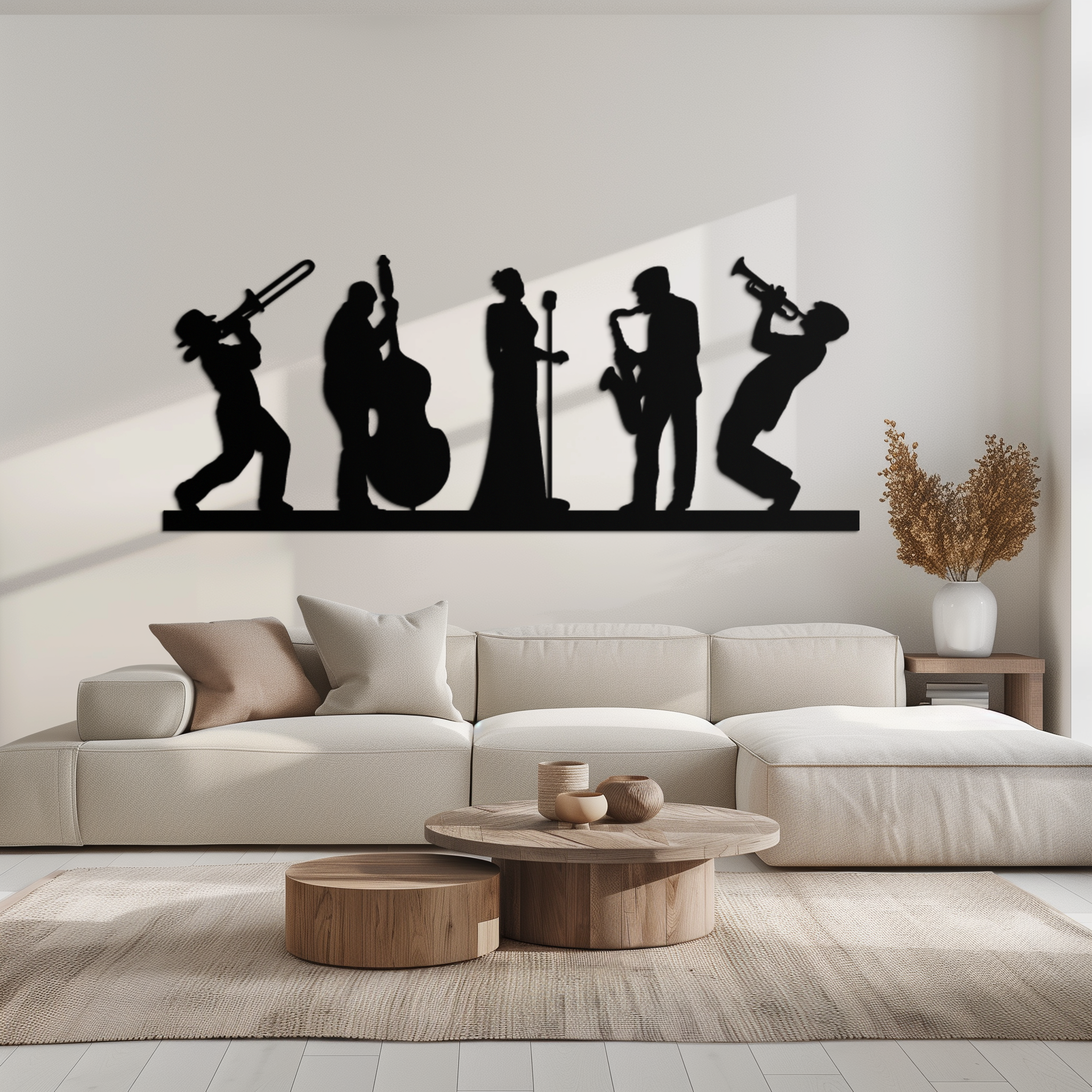 Jazz Band Metal Wall Art - Modern Musician Silhouette Decor- KAF254
