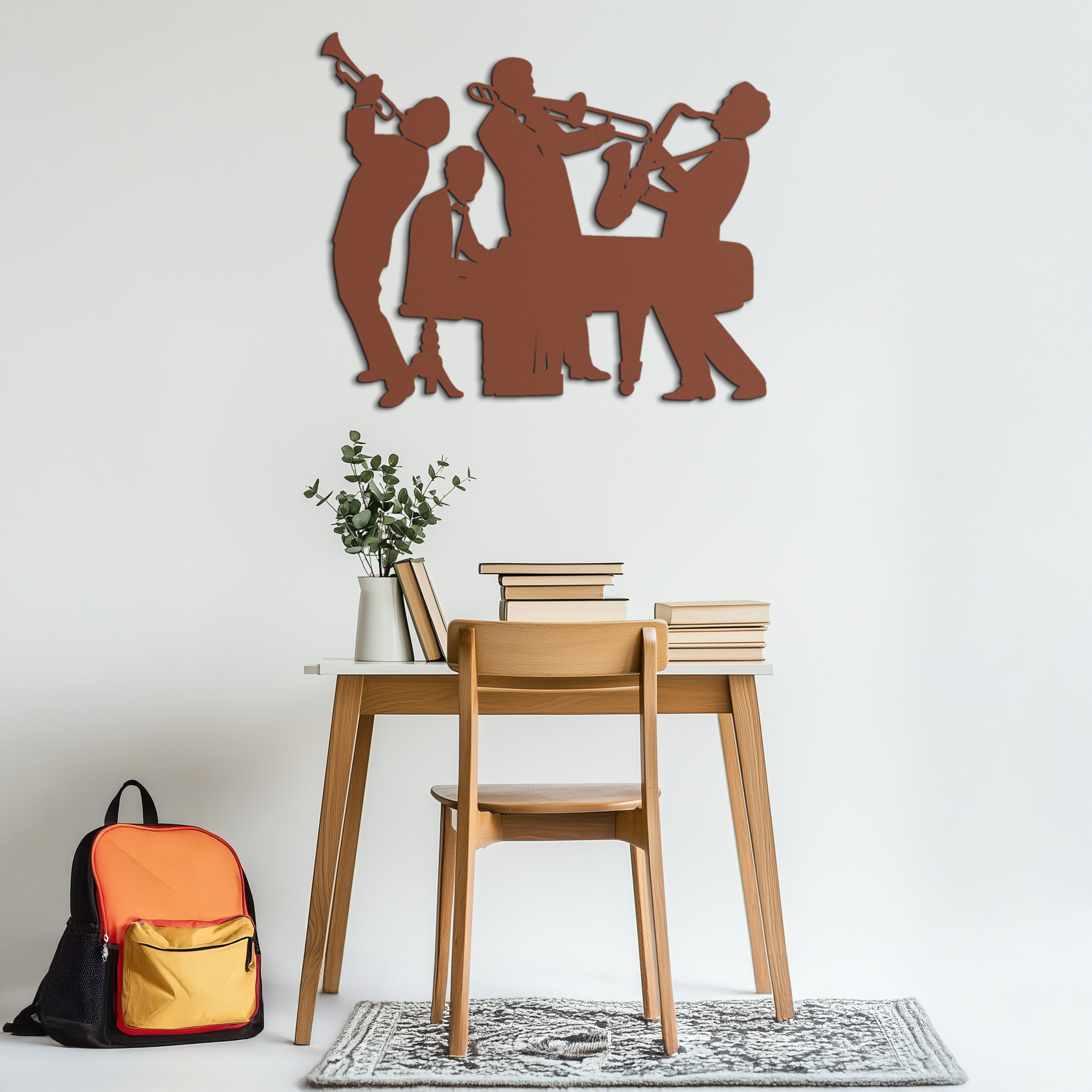 Jazz Band Metal Wall Art - Modern Musical Silhouette Decor- KAF255
