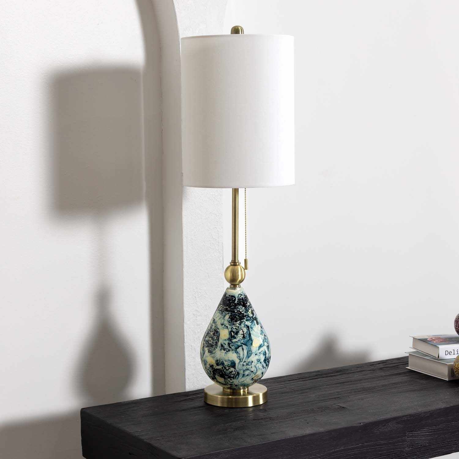 Katipunan Aqua Gold Metallic Brass Table Lamp-0