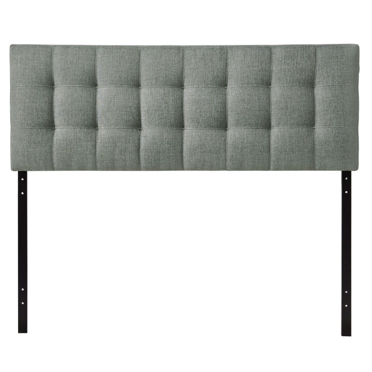 King size Grey Fabric Modern Button-Tufted Upholstered Headboard-0