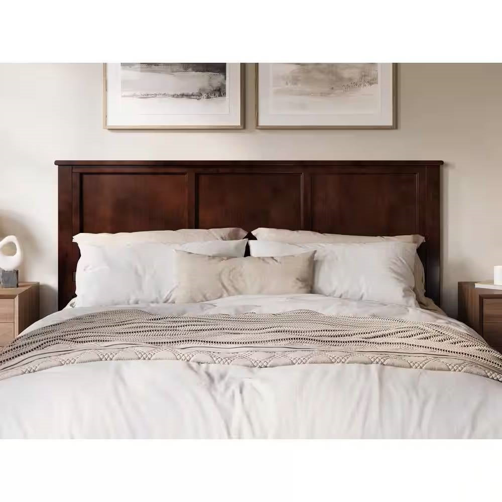 King size Traditional Style Headboard in Walnut Wood Finish-3