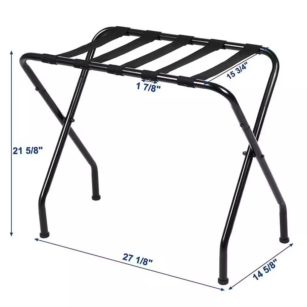 Sturdy Black Metal Foldable Luggage Rack-4