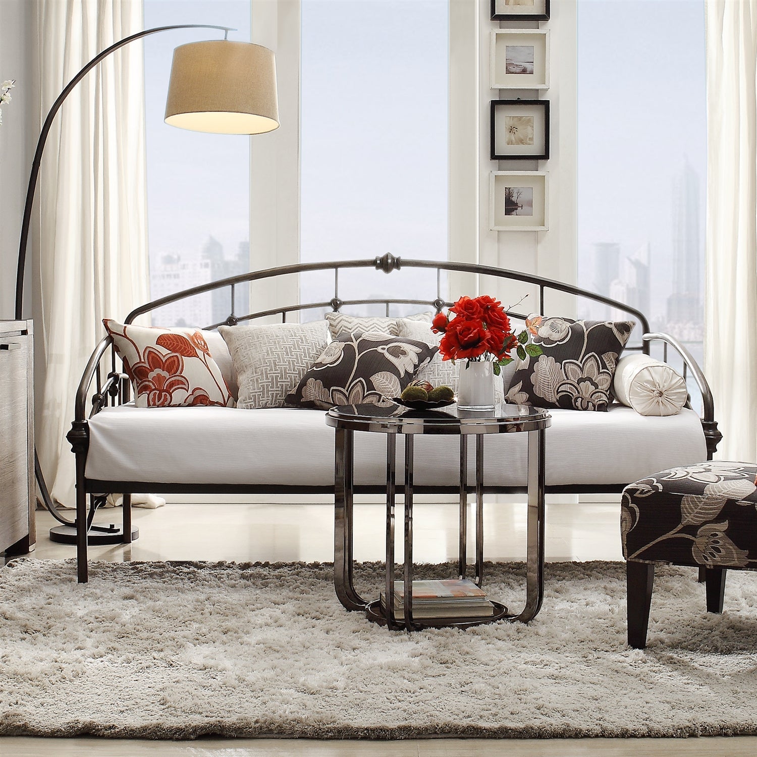 Twin Metal Daybed in Antique Dark Bronze Finish-0