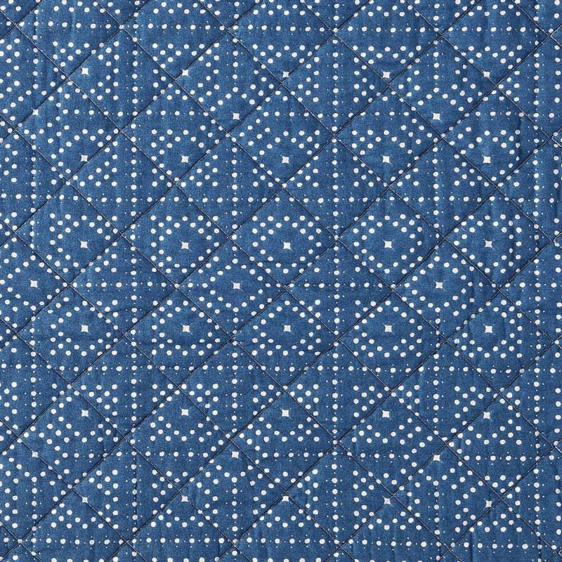 King size Blue White Dots and Stripes 100-Percent Cotton Reversible Quilt Set-2