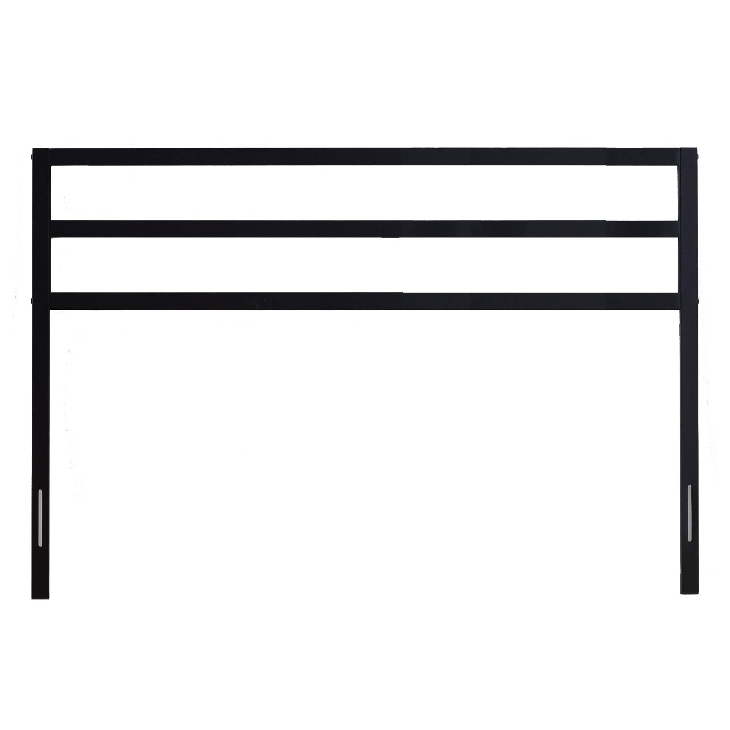 King size Modern Slatted Headboard in Matte Black Metal Finish-0