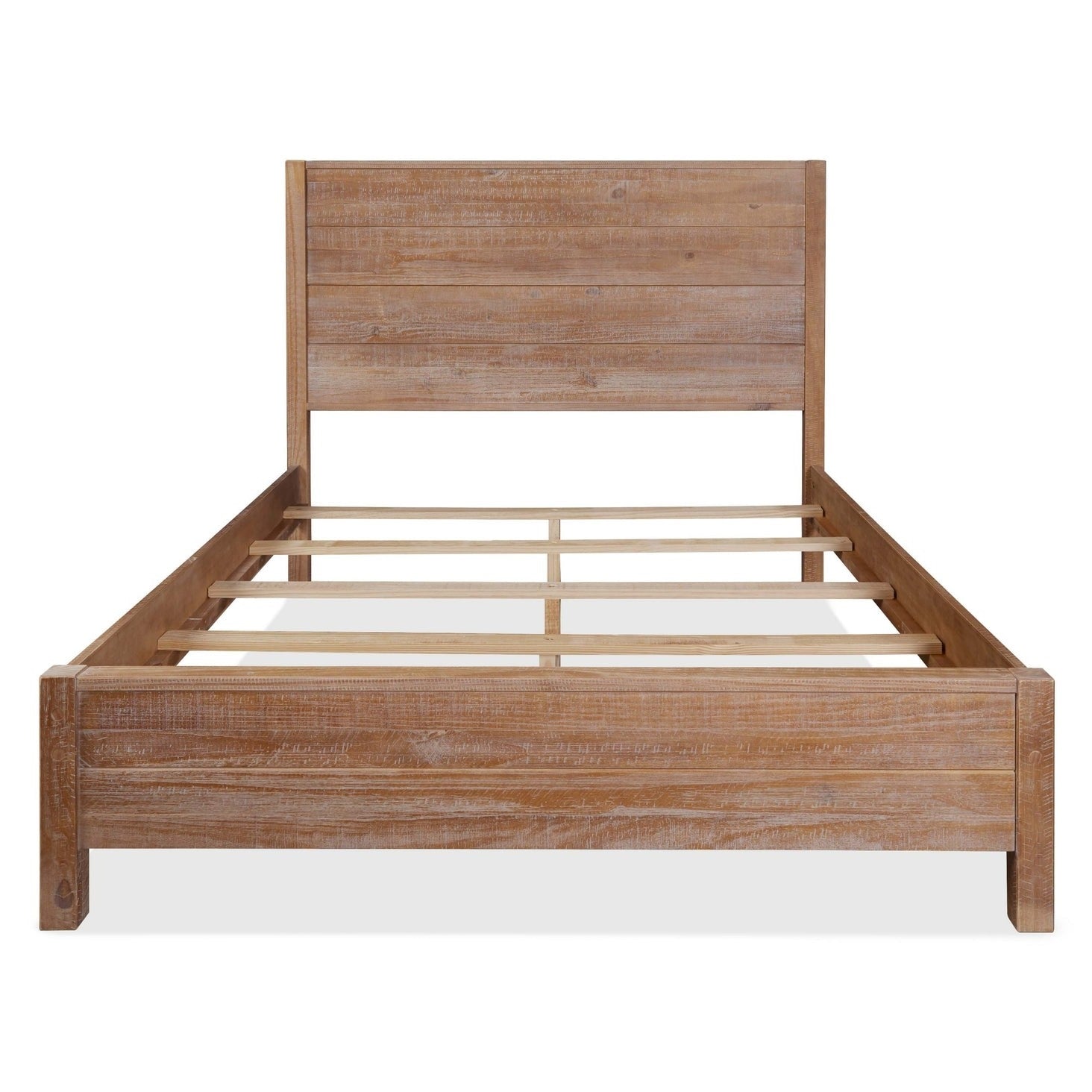 FarmHome Rustic Solid Pine Platform Bed in King Size-0