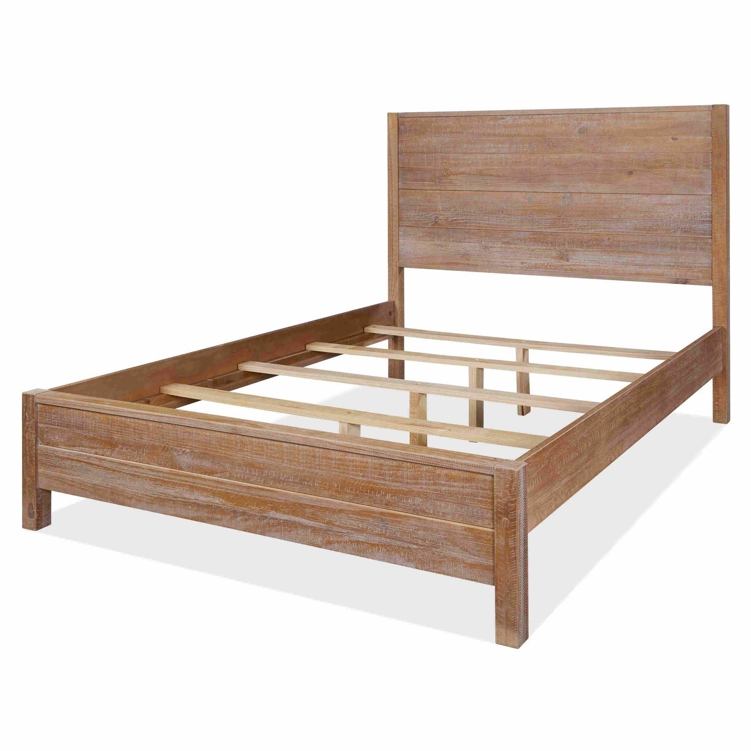 FarmHome Rustic Solid Pine Platform Bed in King Size-1