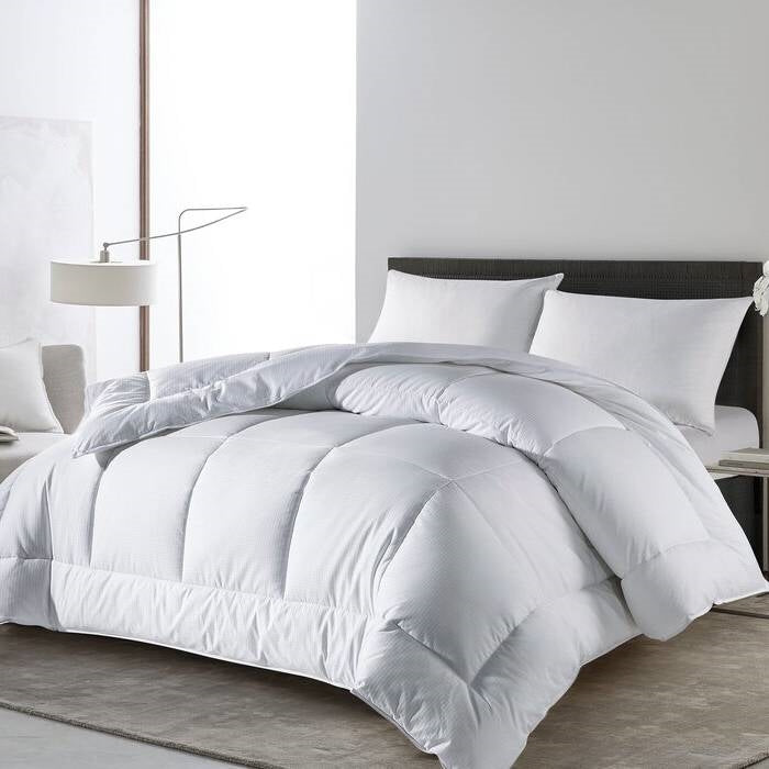 King Size All Seasons Soft White Polyester Down Alternative Comforter-1