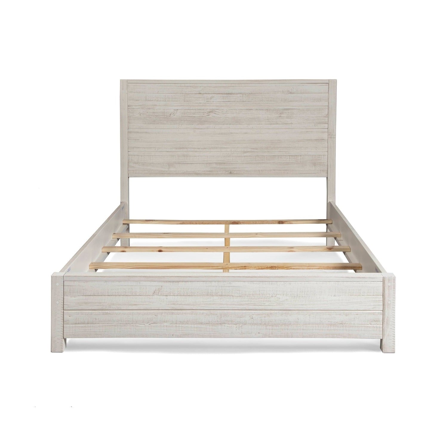 FarmHome Off White Solid Pine Platform Bed in King Size-0