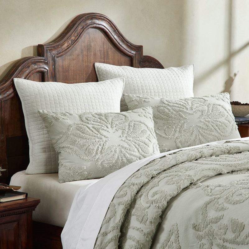 King Size 100-Percent Cotton Chenille 3-Piece Coverlet Bedspread Set in Sage-3