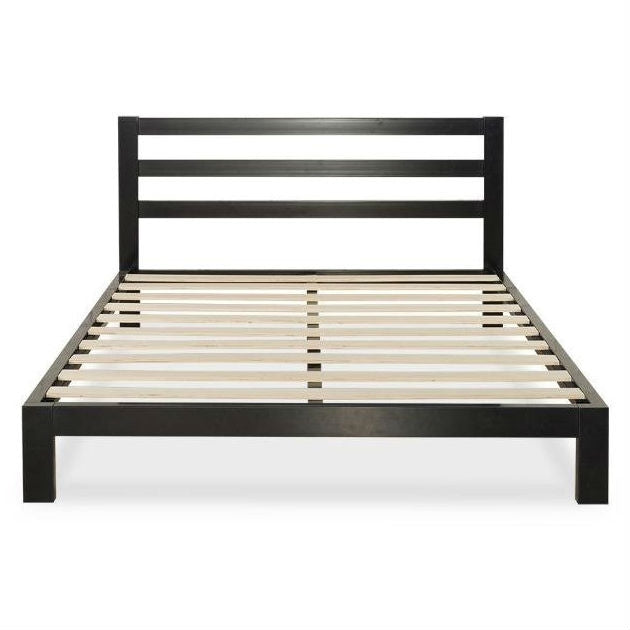 King size Heavy Duty Metal Platform Bed Frame with Headboard and Wood Slats-1