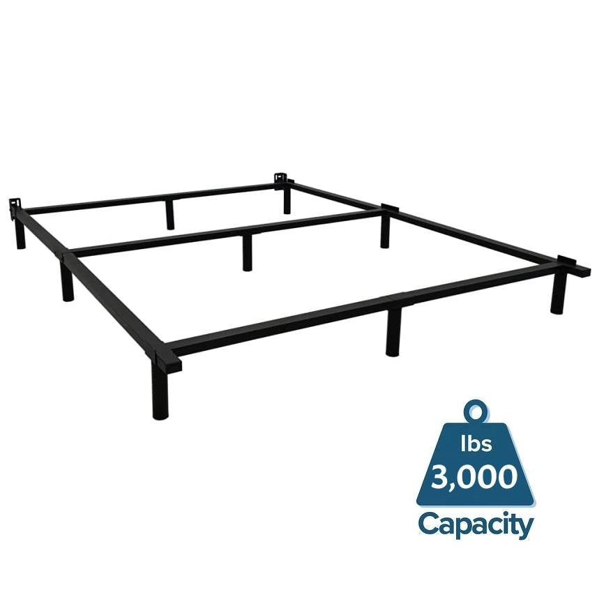 King 9-Leg Metal Bed Frame with Headboard Brackets 3,000 lbs. Max Weight Limit-0