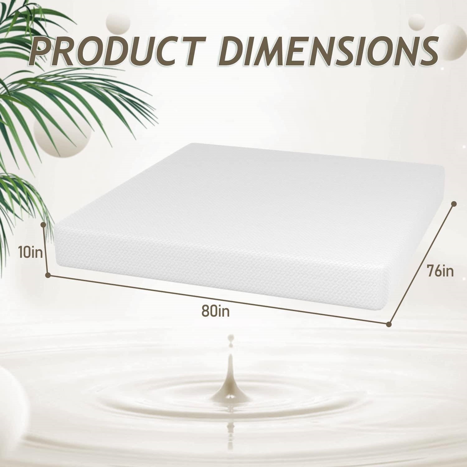 King size 10-inch Thick Medium Firm Cool Gel Memory Foam Mattress-4