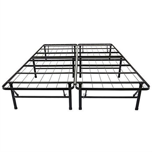 King size Black Metal Platform Bed Frame-1