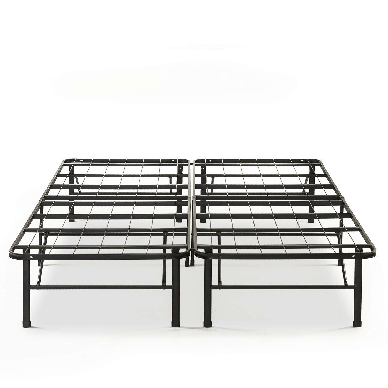 King size Folding Sturdy Metal Platform Bed Frame with Storage Space-0