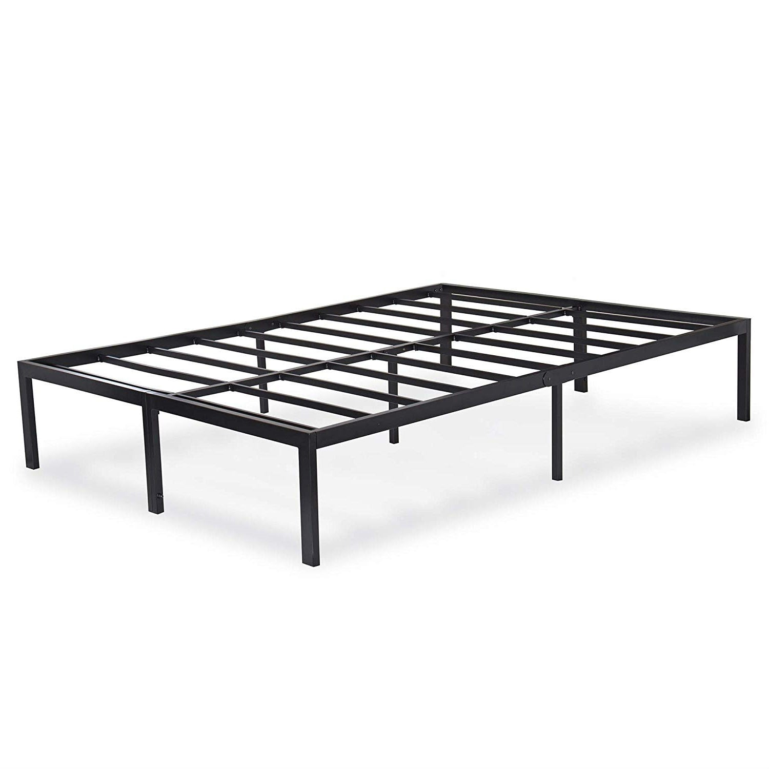 King size Modern Heavy Duty Black Metal Platform Bed Frame-2