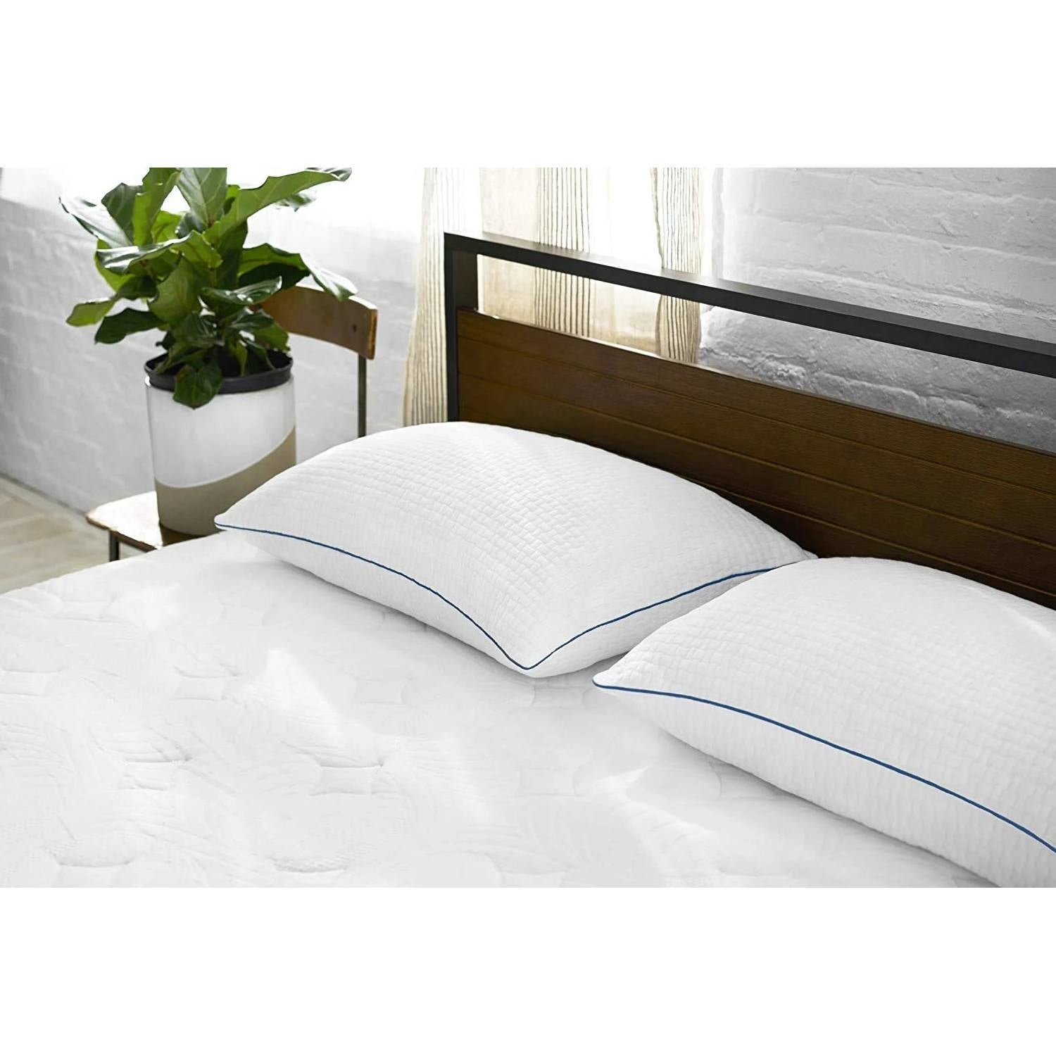 Set of 2 King size Memory Foam Pillow with Removable Machine Washable Cover-1