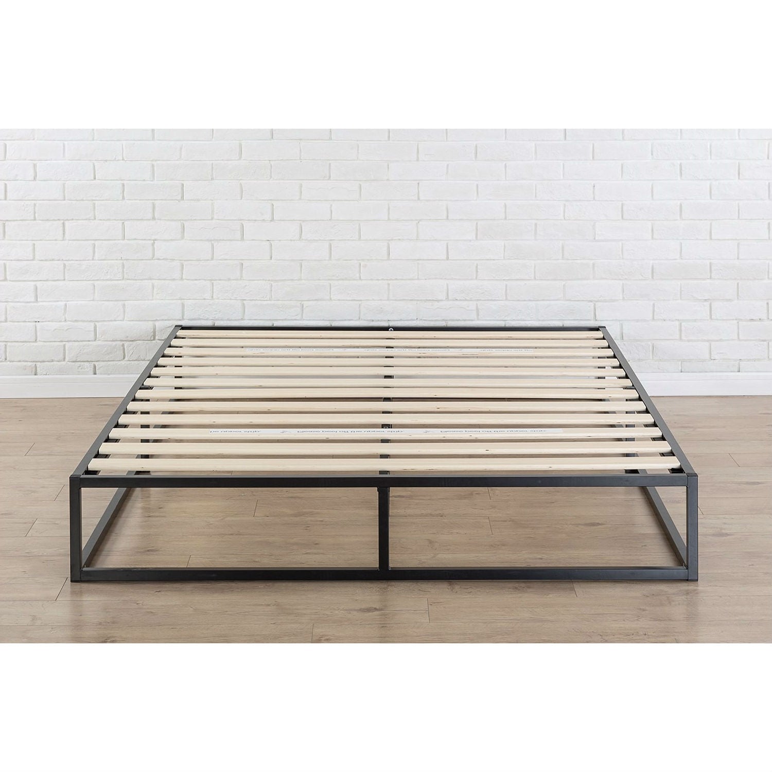 King size Modern 10-inch Low Profile Metal Platform Bed Frame with Wood Slats-0