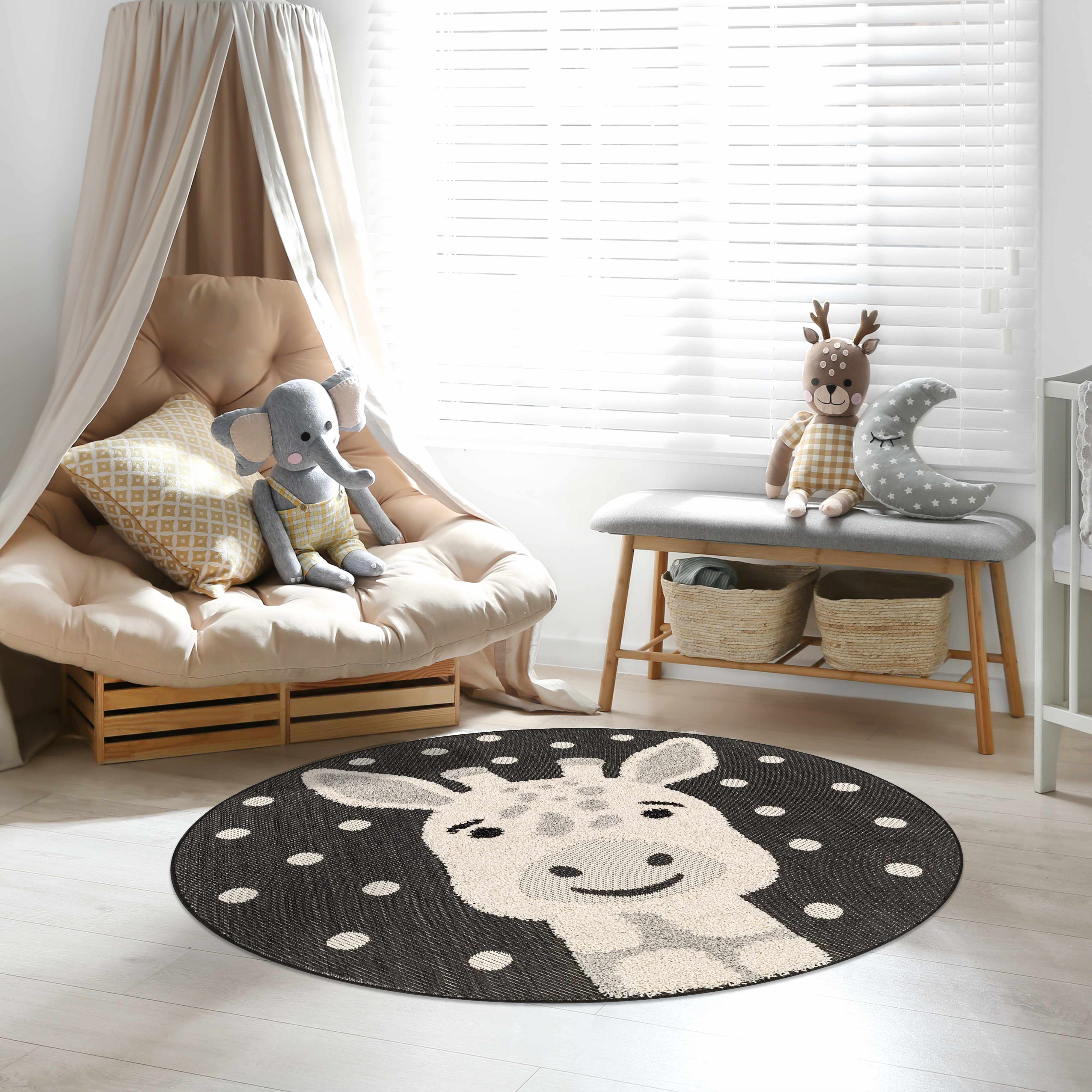 Kids Giraffe Animal Print Nursery Area Rug - Clearance-0
