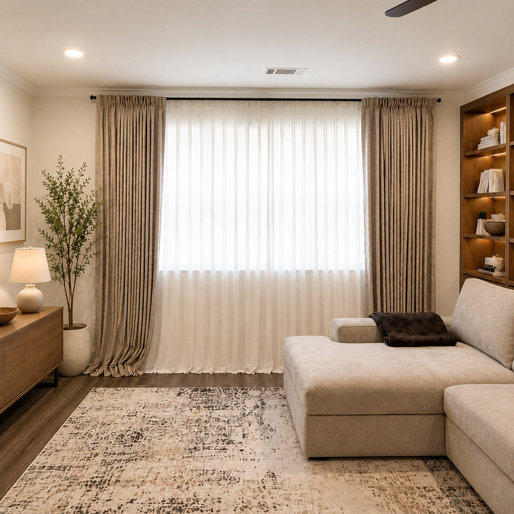Pearl White Phantom Semi Sheer Curtain