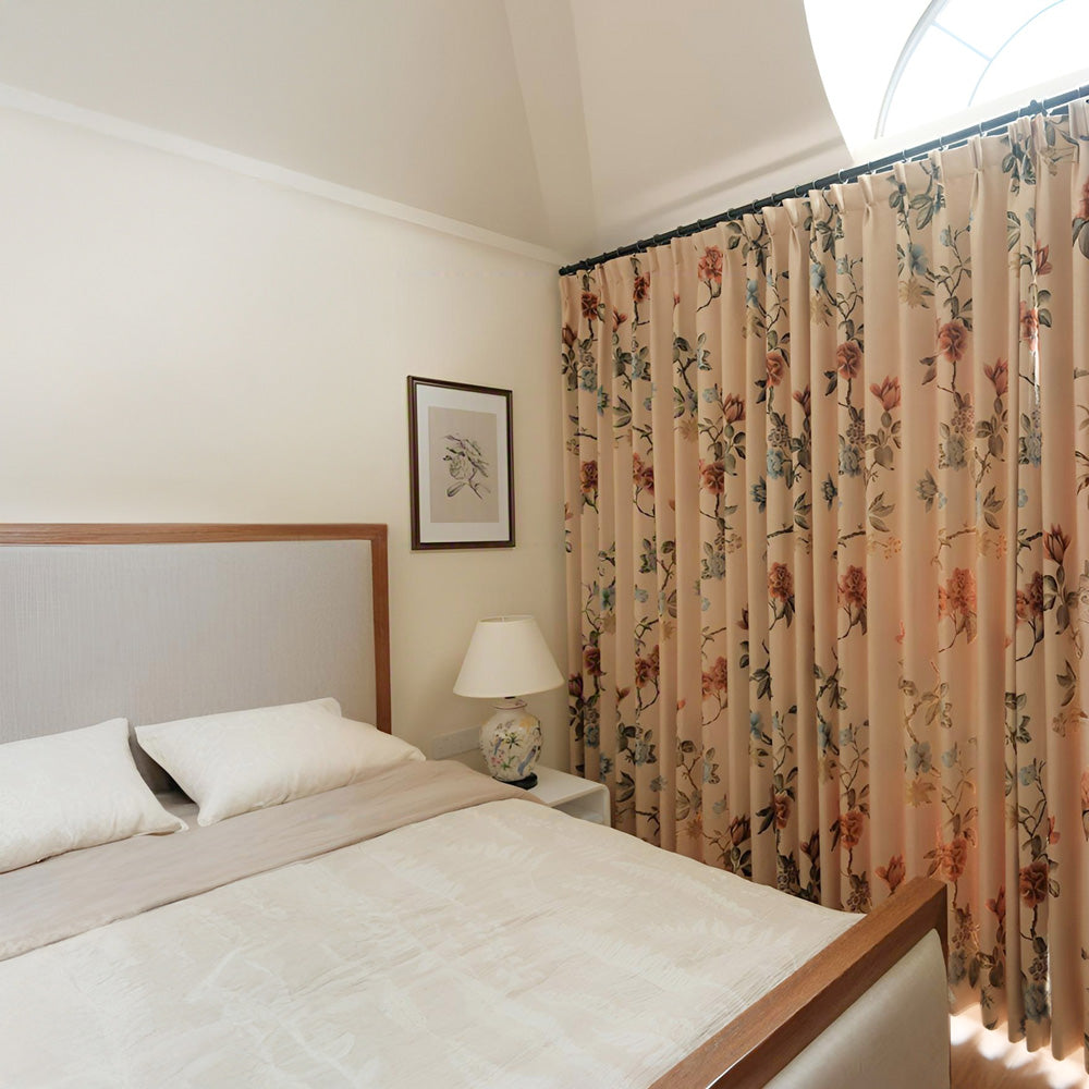 Kaylee Vintage Style Bold Floral Cotton Curtains