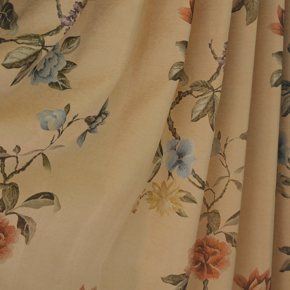 Kaylee Vintage Style Bold Floral Cotton Curtains