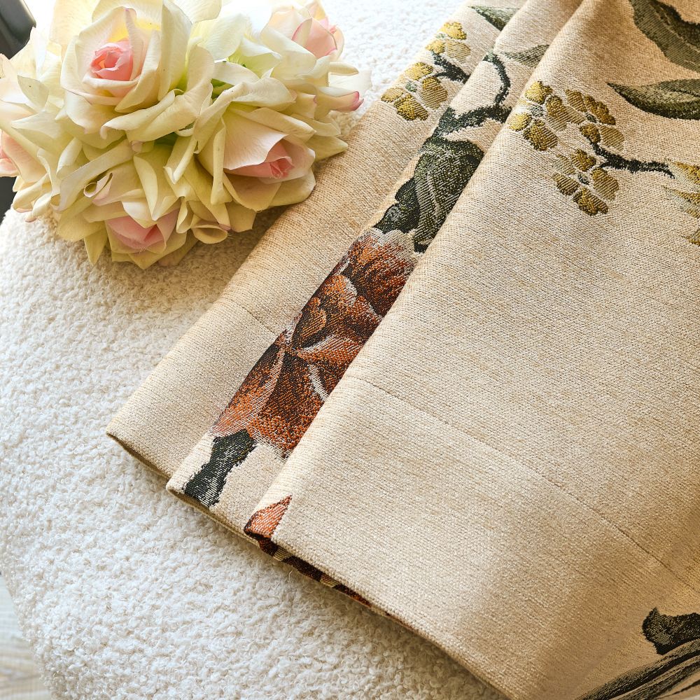 Kaylee Vintage Style Bold Floral Cotton Curtains
