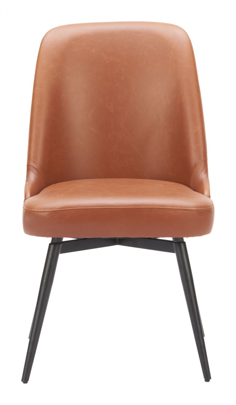 Keppel Faux Leather Swivel Dining Chair 2PC